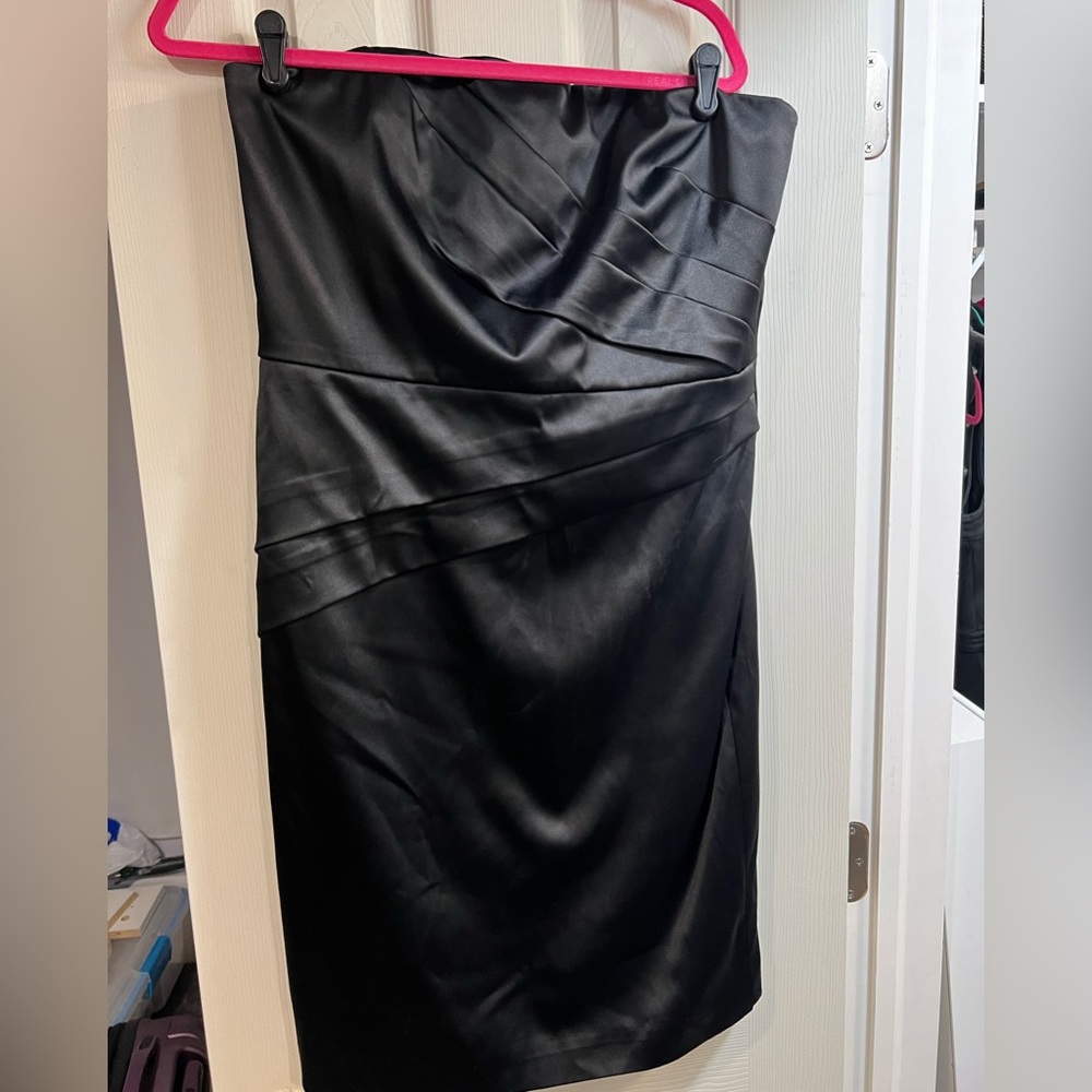 Black Satin Dress Perfect For Holiday party!
